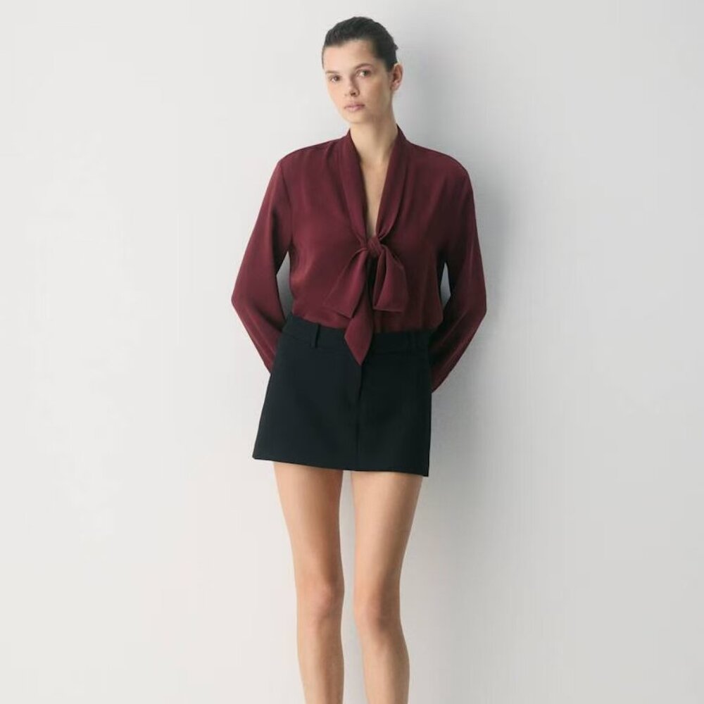 RW&CO. TIE-NECK CHIFFON BLOUSE fits(M/S) - Picture 1 of 14